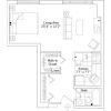 2D floor plan for the Abbott apartment at Oak Crest Senior Living in Parkville, MD.
