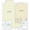 2D floor plan for the Brighton apartment at Brooksby Village Senior Living in Peabody, MA