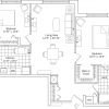 2D floor plan for the Fairmont apartment at Highland Springs Senior Living in Dallas, TX.