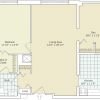 2D floor plan for the Gilbert apartment at Brooksby Village Senior Living in Peabody, MA