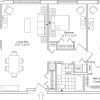2D floor plan for the Worthington apartment at Highland Springs Senior Living in Dallas, TX.
